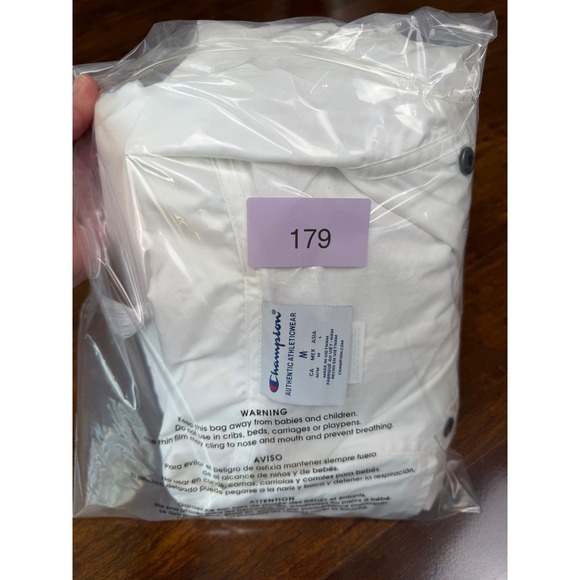 Champion Authentic Athleticwear White Coach Jacket Logo Script M - Picture 9 of 9